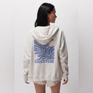 NWT- Spiritual Gangster Gratitude Slub Terry Raglan Zip Hoodie Size XL